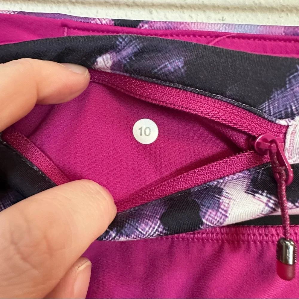 Lululemon Run Speed Short Pink 4-way Stretch Raspberry Blooming Pixie Women’s 10